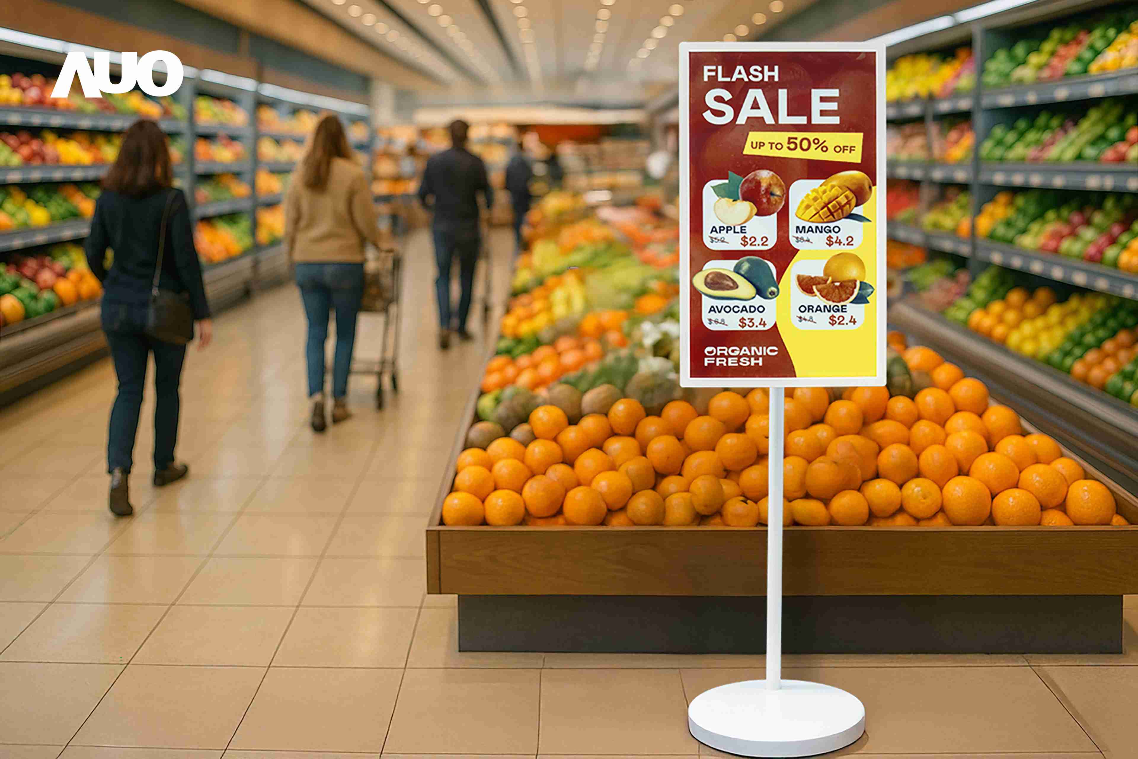 达擎首亮相低功耗、、、、全彩的〝aecoPost电子纸解决方案〞，，仅在更新画面时需要微量的电力驱动，，，无需布建电线的便捷设计，，，使其可灵活应用、、、随意置放，，，并可透过云端或行动装置app，，，，轻松管理及排程广告内容，，，，晋升店头营销利器。。。。